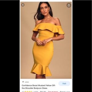 XS lulus new with tags dress mustard yellow